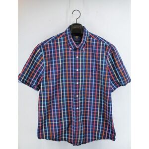 Brook Taverner Luxury Button up‎ Cotton Multicolor Check Short Sleeve XL